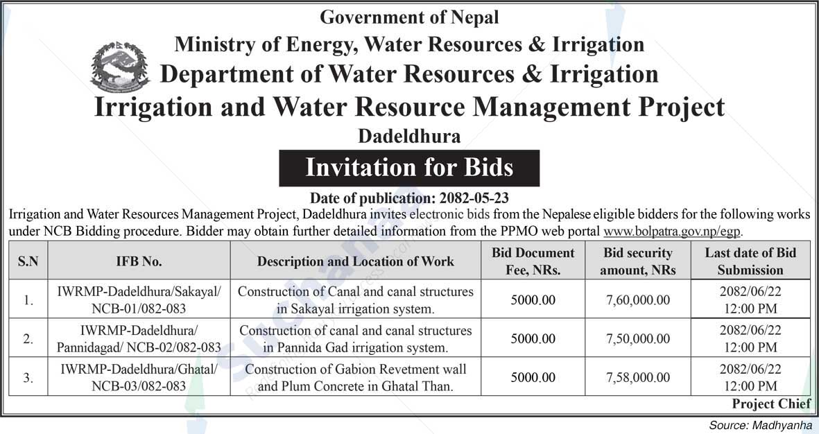 Irrigation and Water Resource Management Project, Dadeldhura