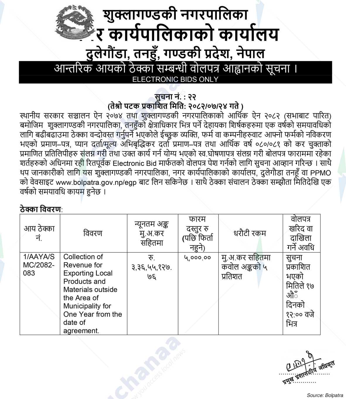 Shuklagandaki Municipality