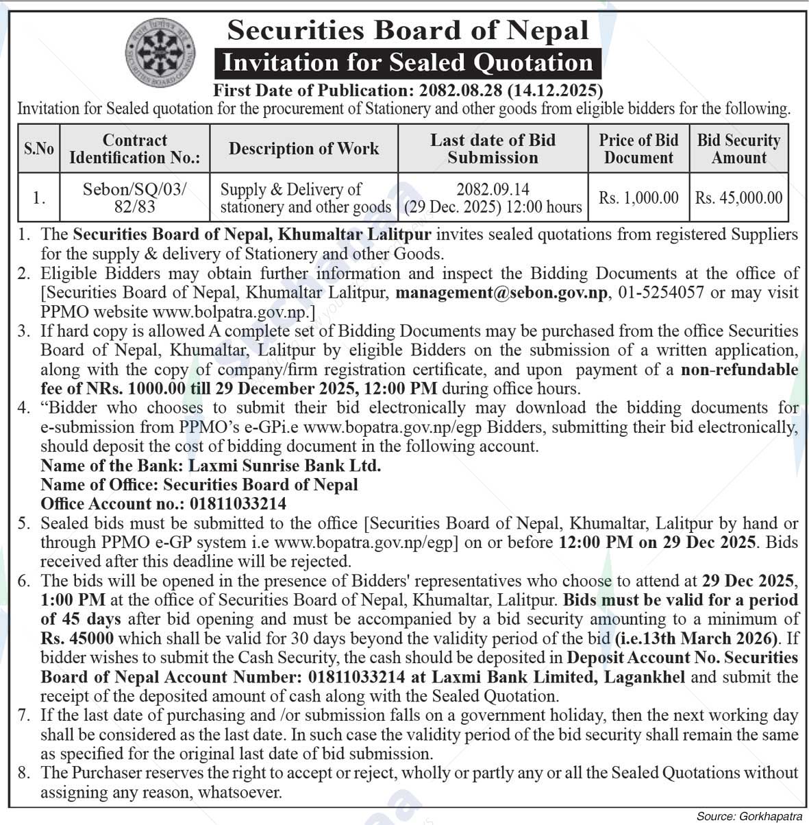 Securities Board of Nepal (SEBON)