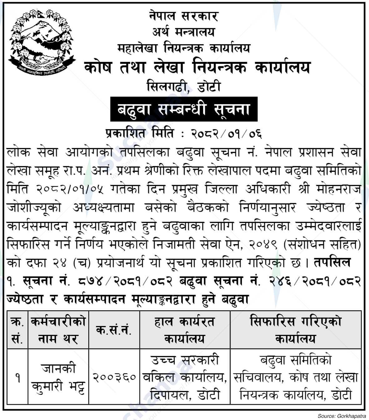 Office of the Controller of Funds and Accounts, Siliguri