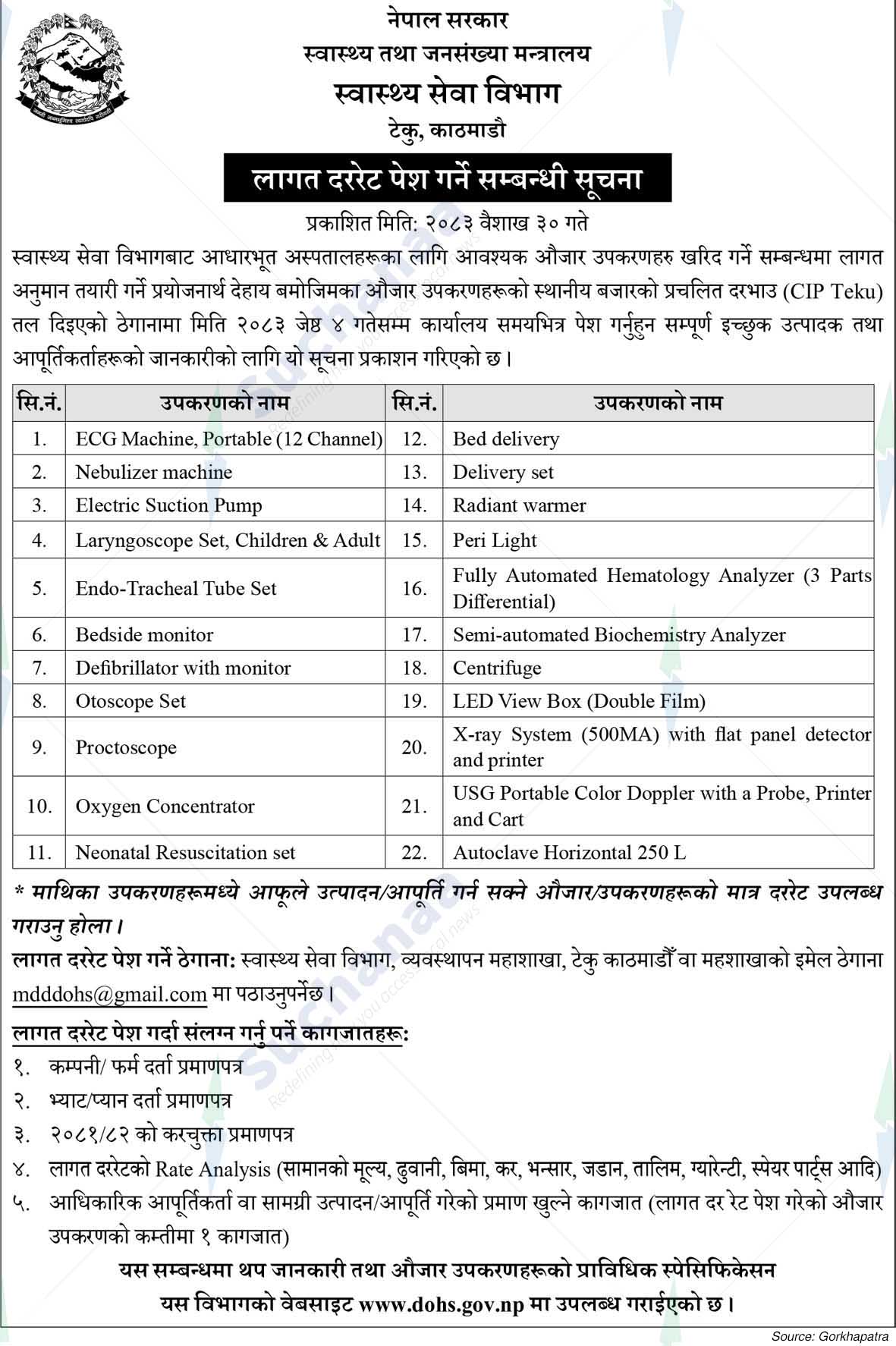Department of Health Services