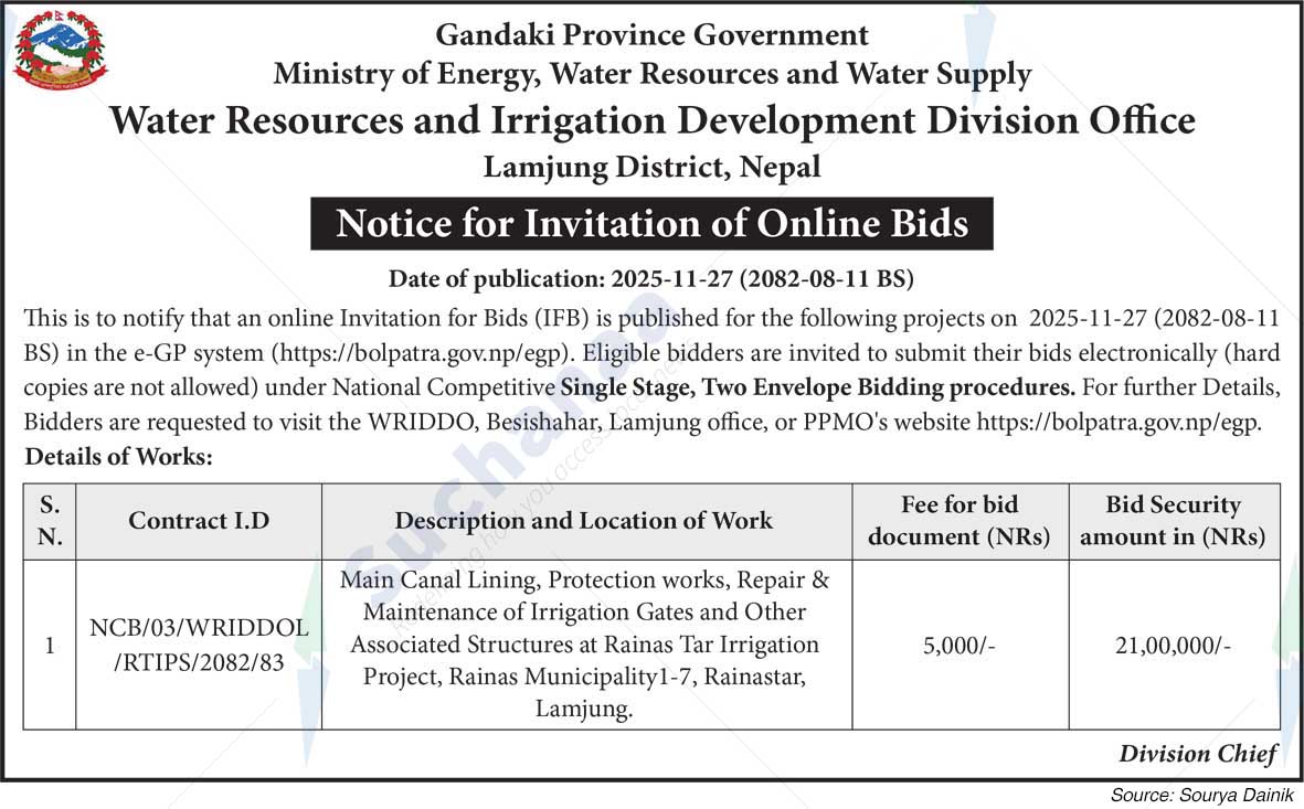 Water Resources and Irrigation Development Division Office, Lamjung