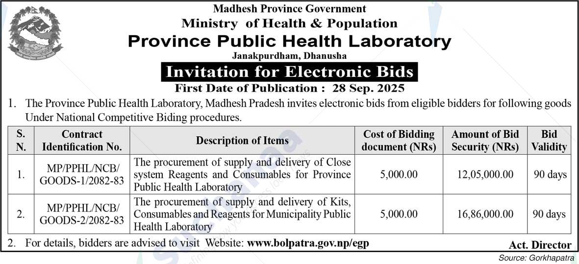 Province Public Health Laboratory, Janakpurdham, Dhanusha