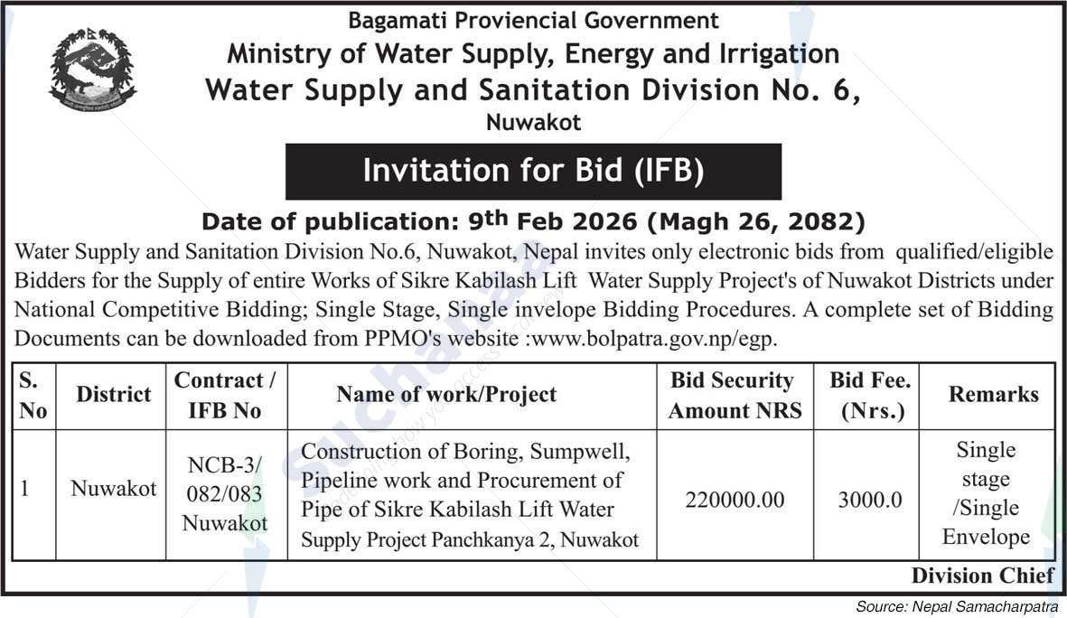 Water Supply and Sanitation Division No. 6, Nuwakot