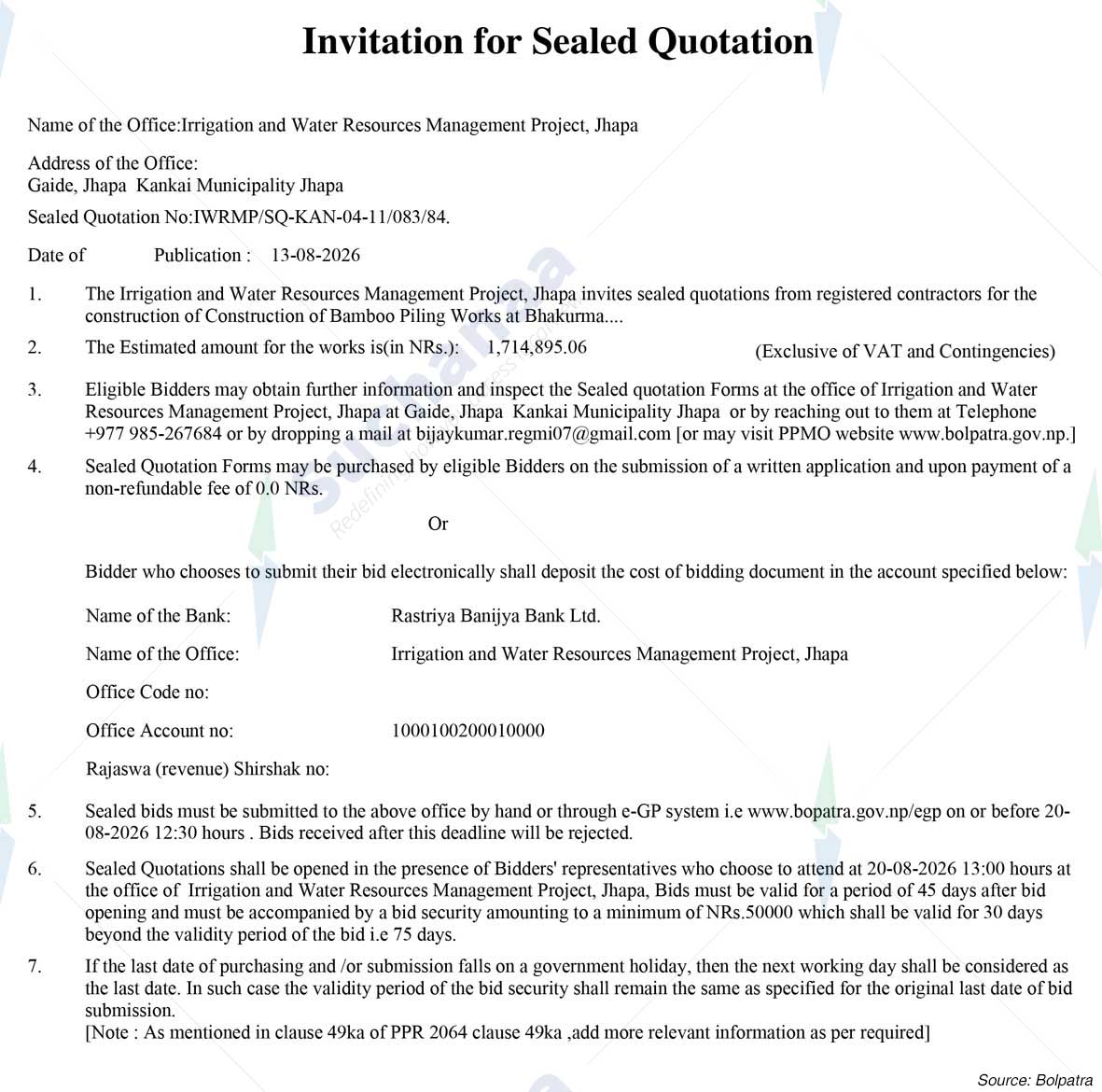 Irrigation and Water Resources Management Project