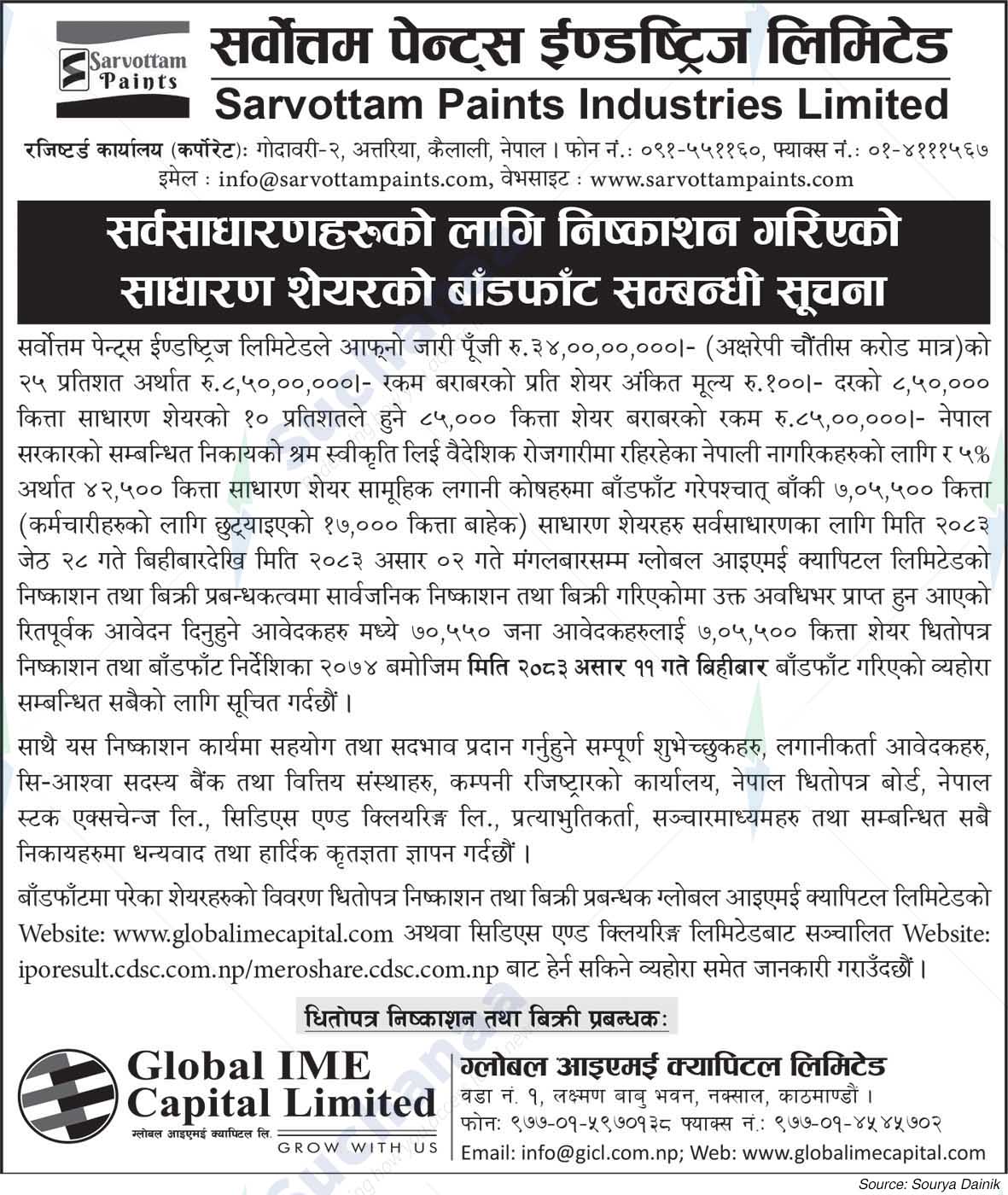 Sarvottam Paints Industries Ltd.