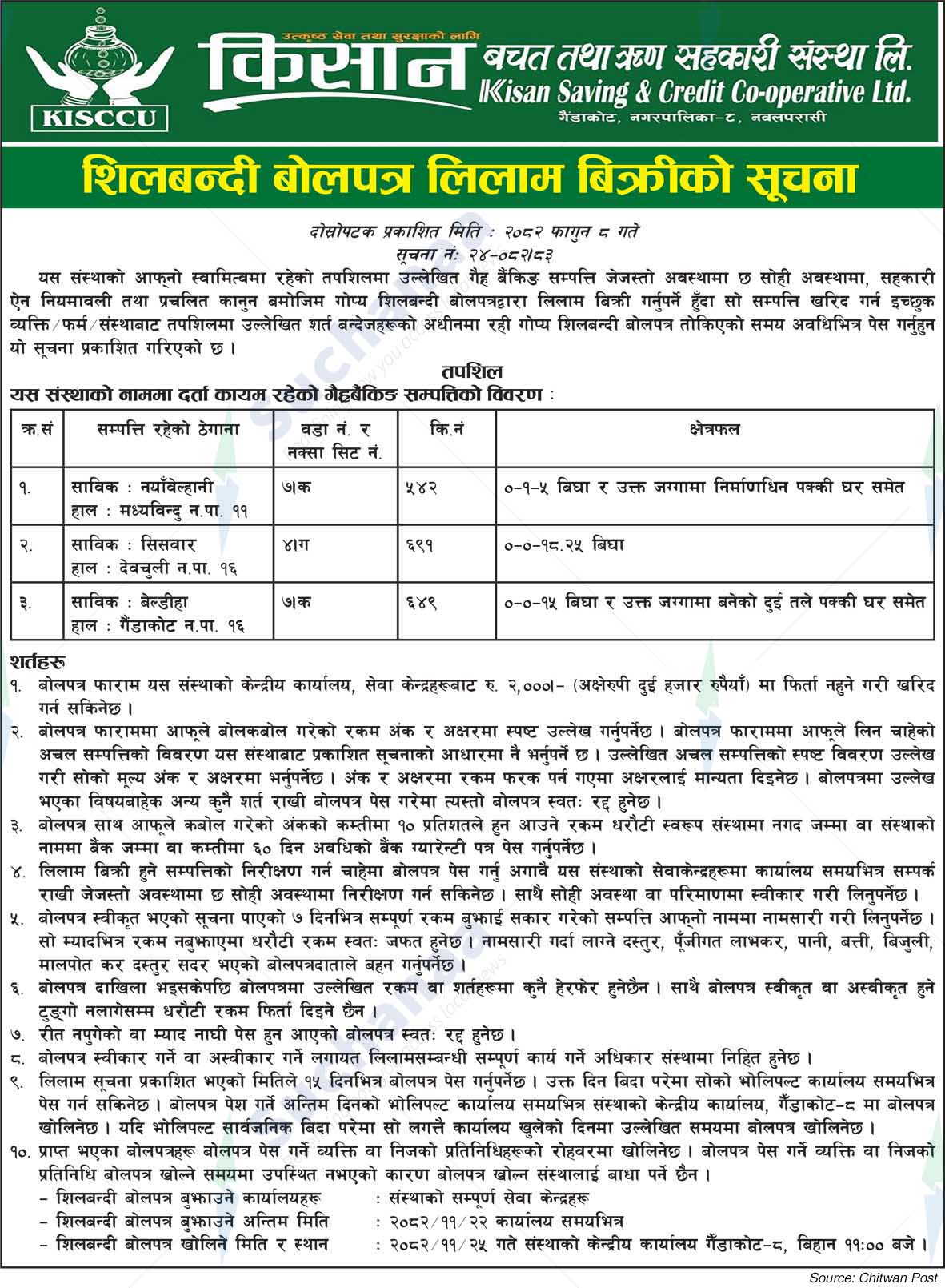 Kisan Saving & Credit Co-operative Ltd., Nawalparasi