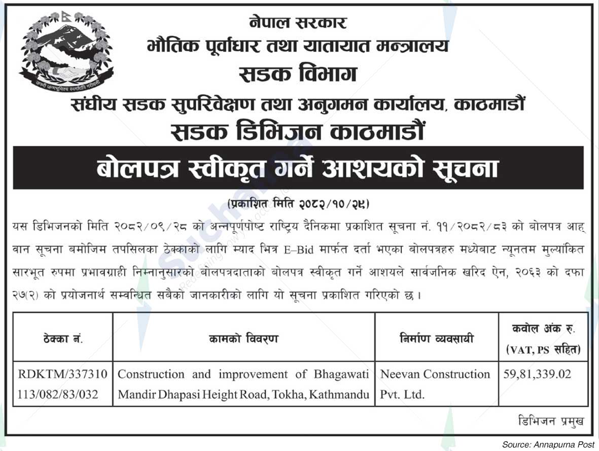 Road Division, Kathmandu