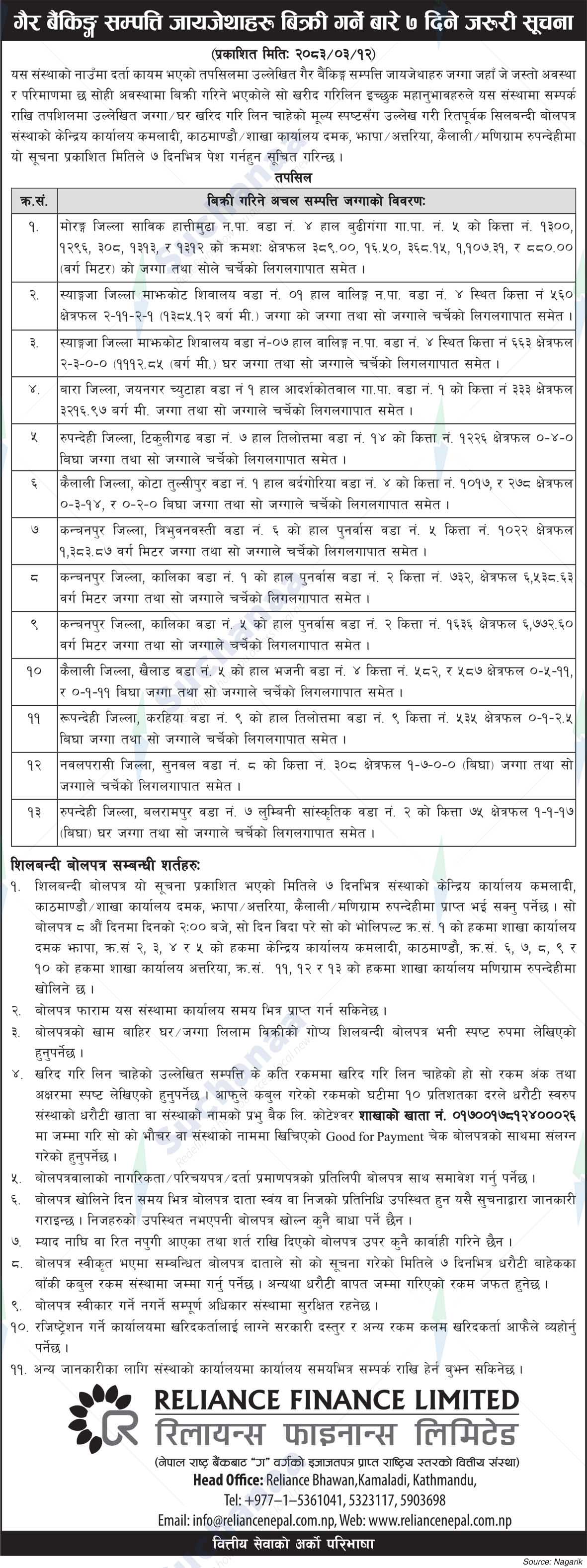 Reliance Finance Limited