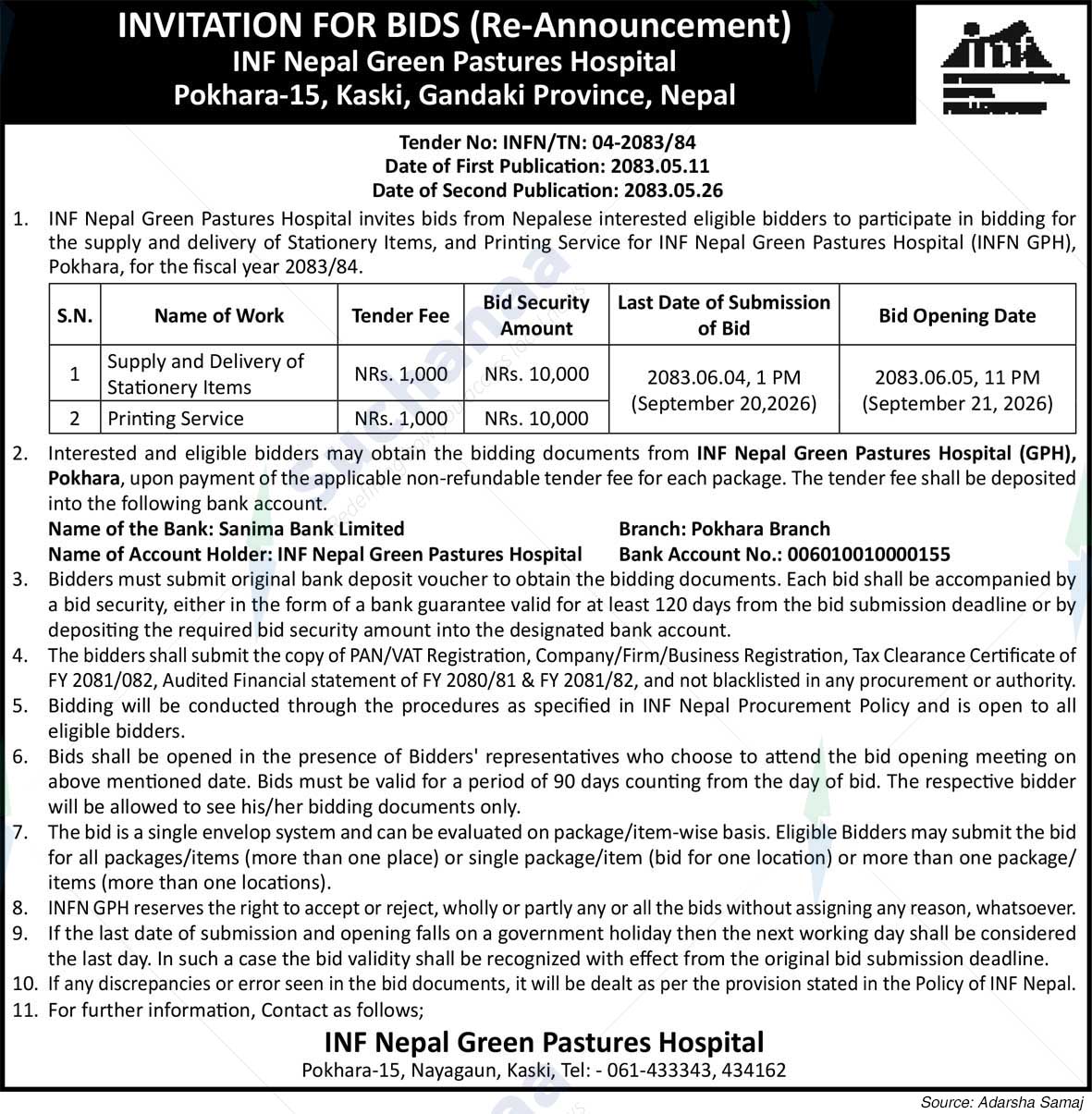 INF Nepal Green Pastures Hospital (INFN GPH)