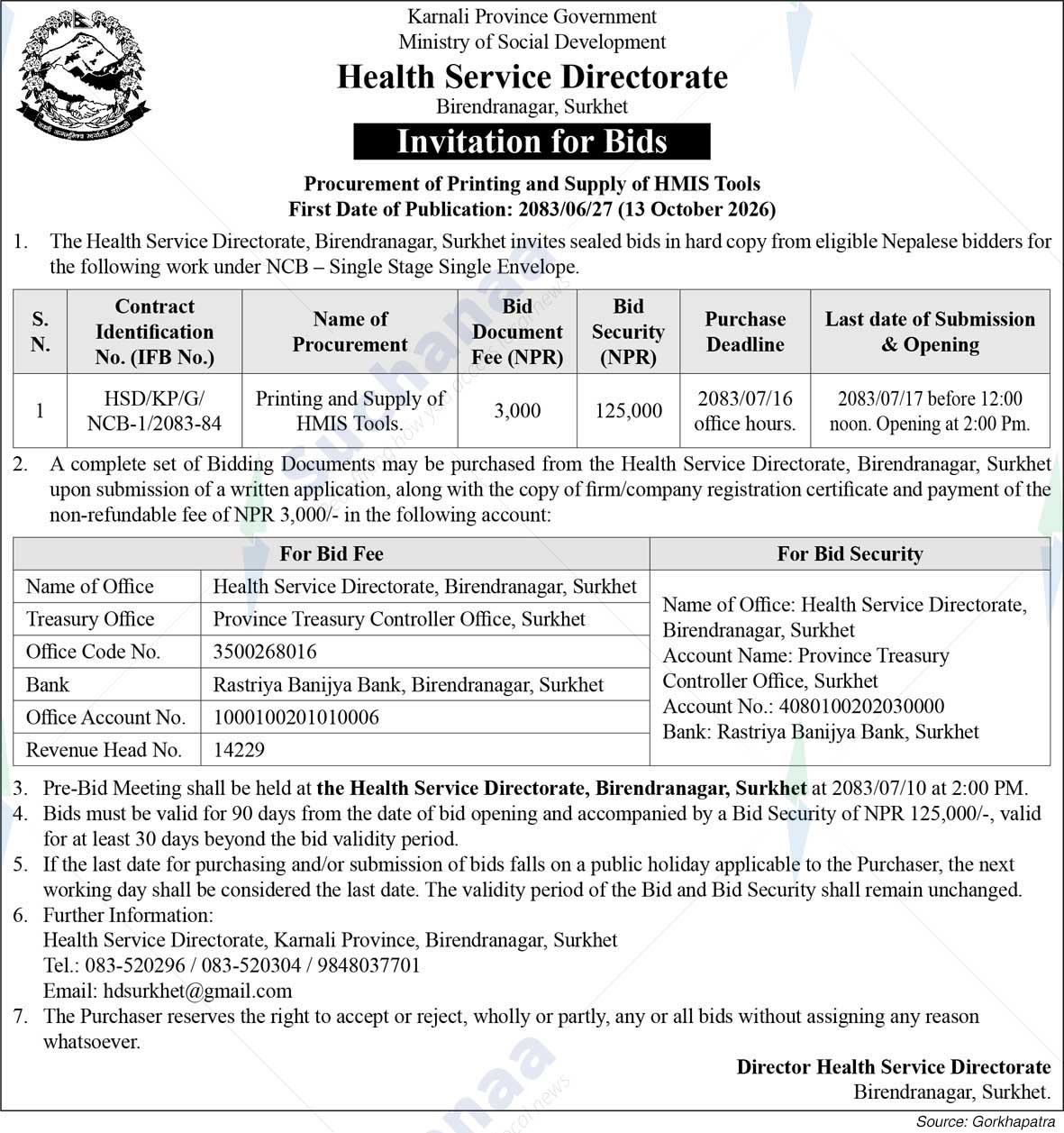 Health Service Directorate