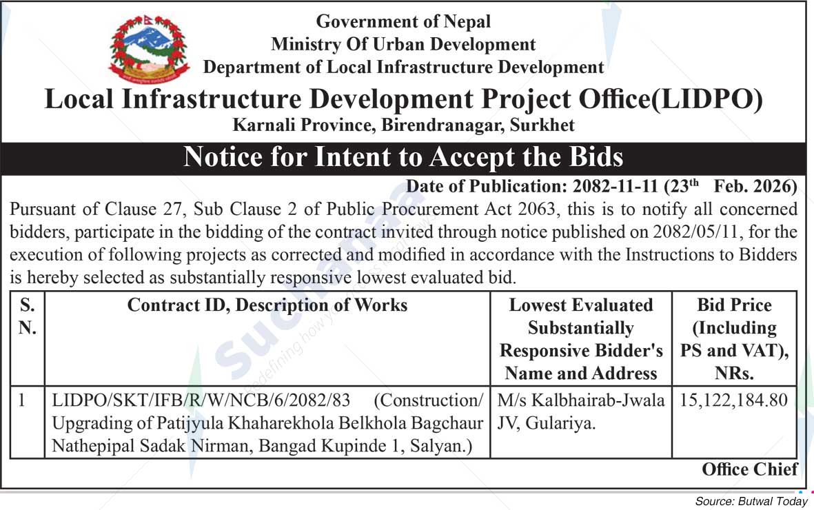 Local Infrastructure Development Project Office(LIDPO), Surkhet