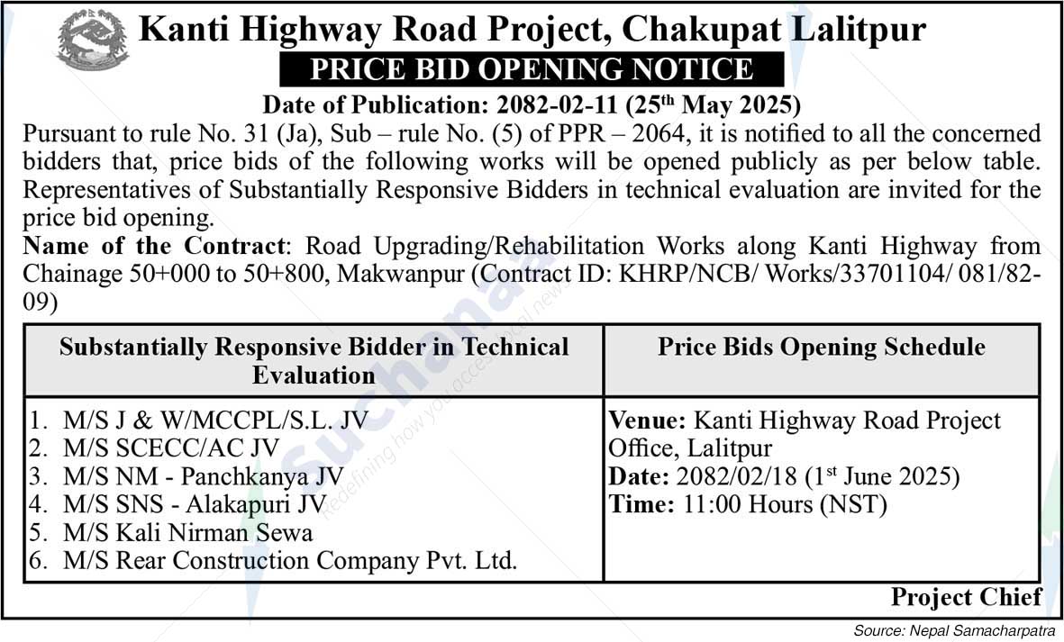 Kanti Highway Road Project, Chakupat, Lalitpur