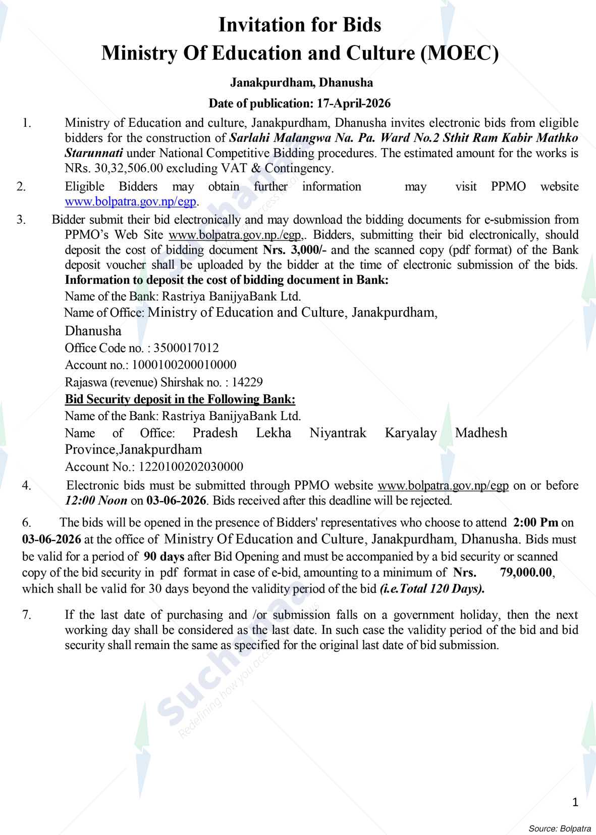 Ministry of Education and Culture, Madhesh