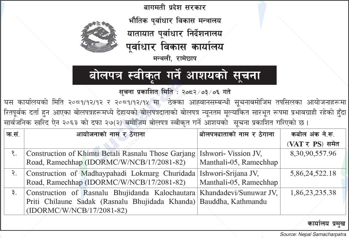 Infrastructure Development Office, Ramechhap