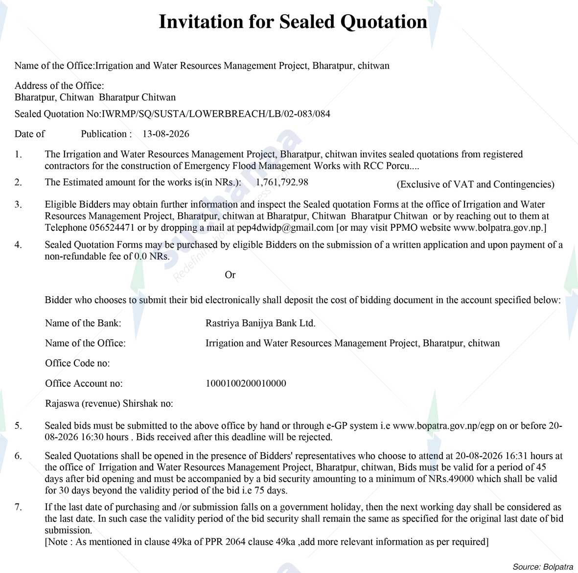 Irrigation and Water Resources Management Project
