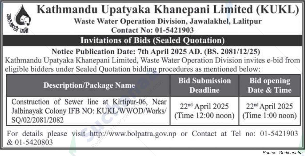 Kathmandu Upatyaka Khanepani Limited (KUKL)