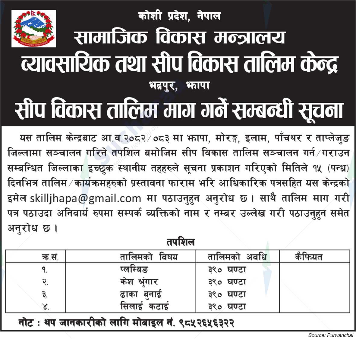 Vocational and Skill Development Training Centre