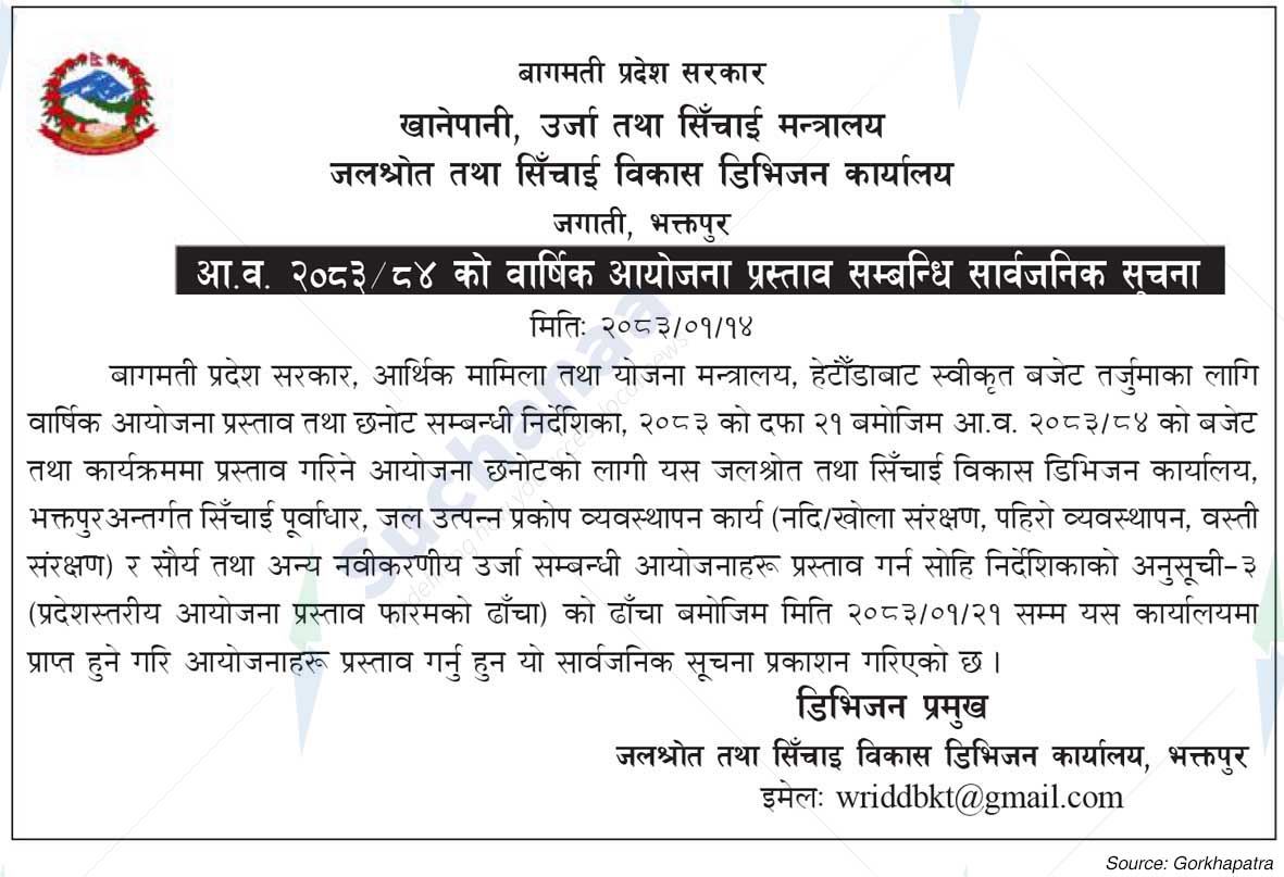 Water Resources and Irrigation Development Division Office, Bhaktapur