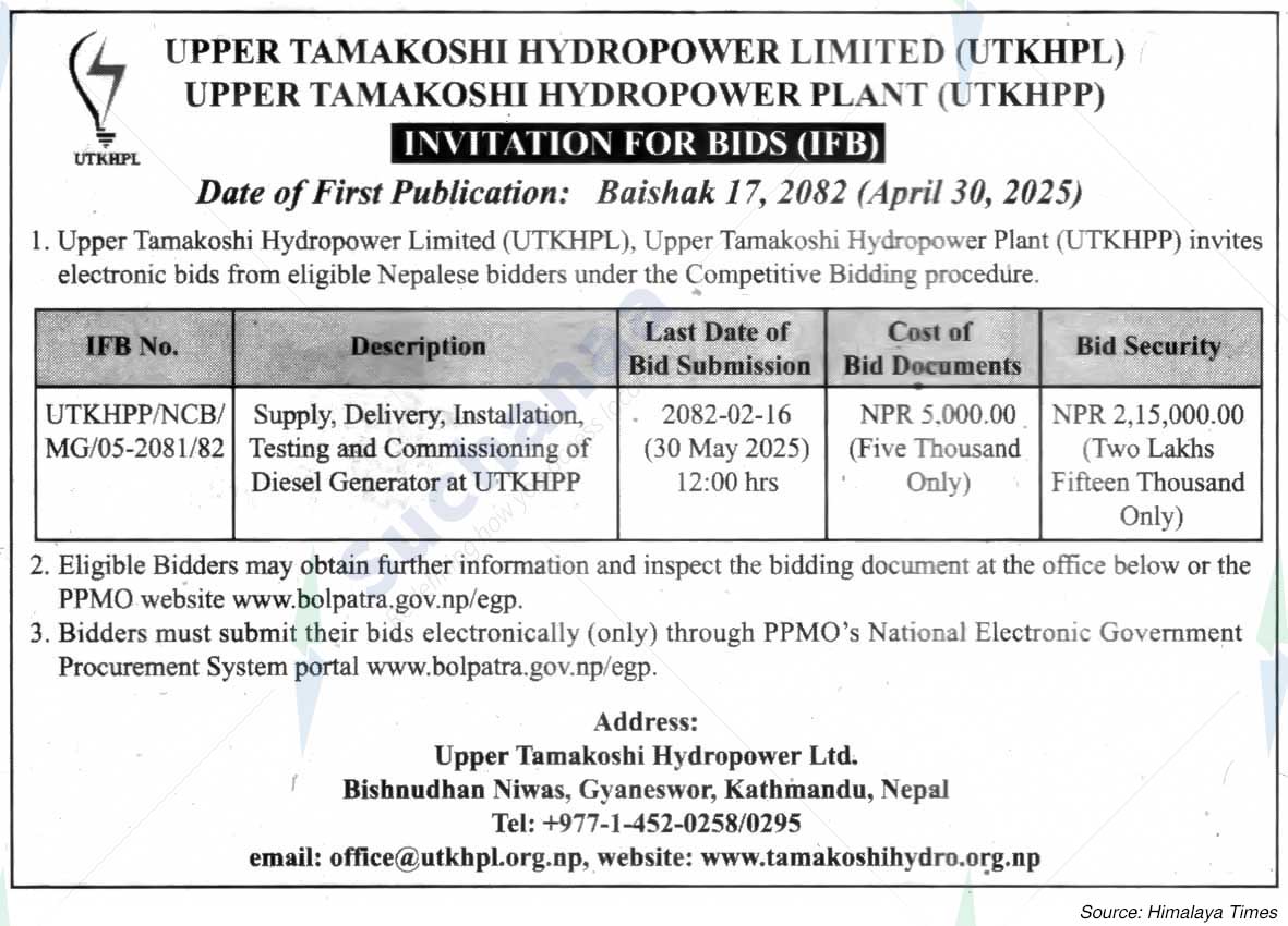 Upper Tamakoshi Hydropower Limited