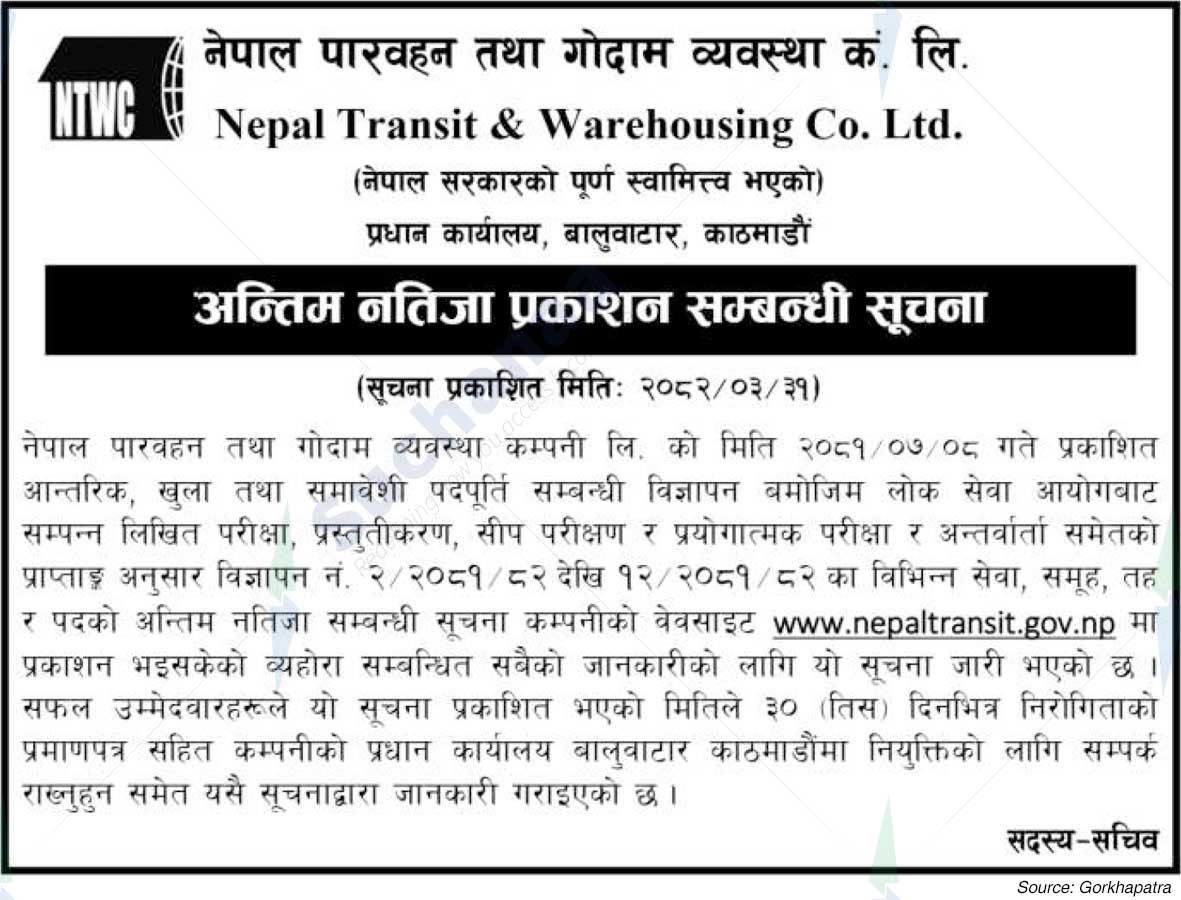 Nepal Transit and Warehouse Management Company Ltd.