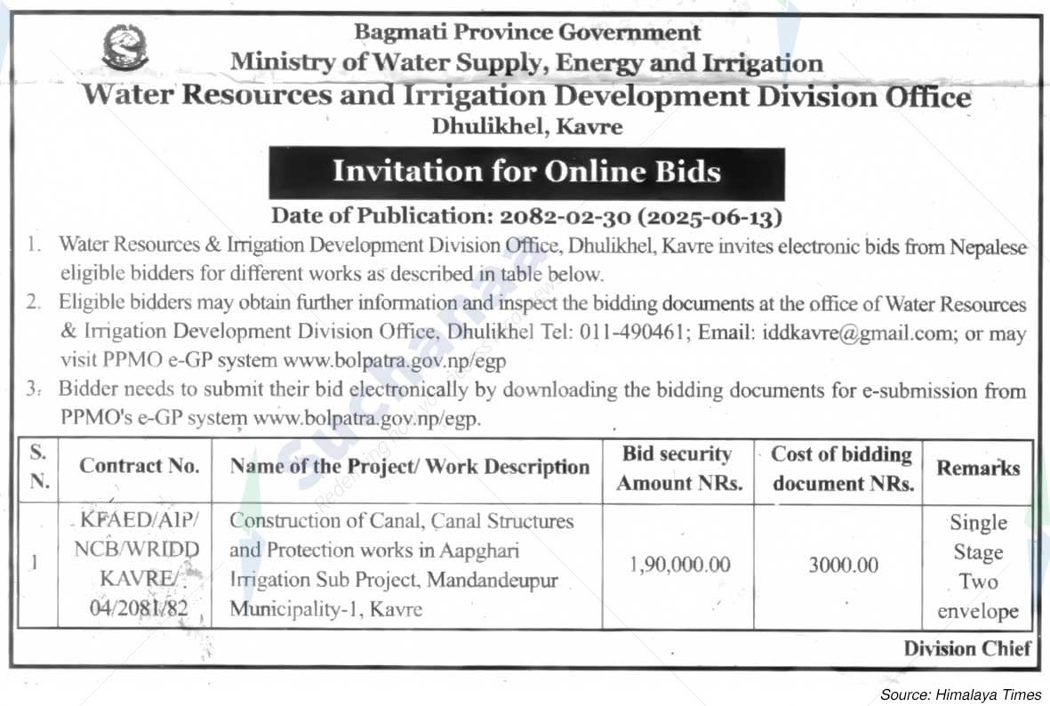 Water Resources and Irrigation Development Division Office, Dhulikhel