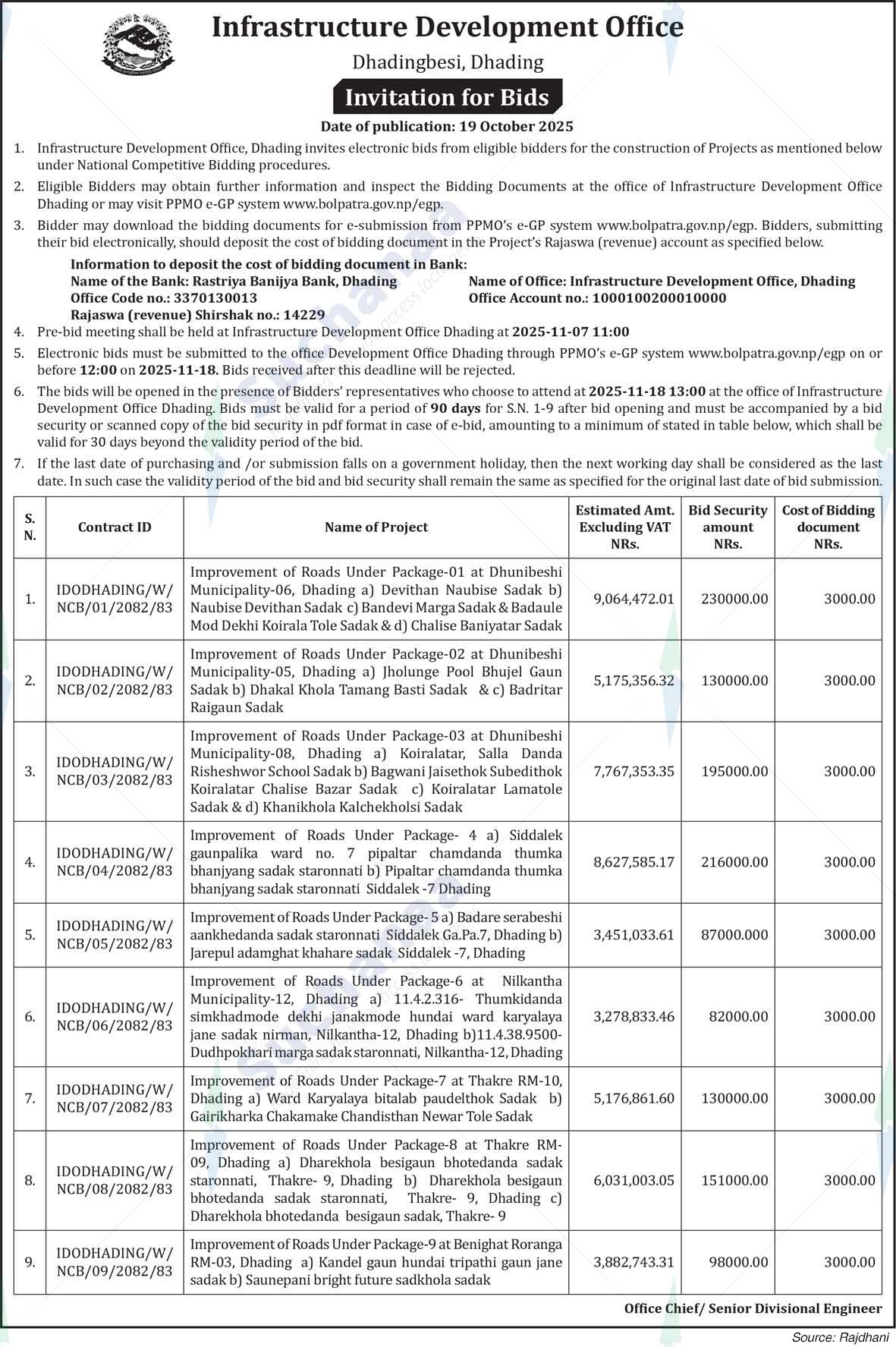 Infrastructure Development Office, Dhadingbesi, Dhading