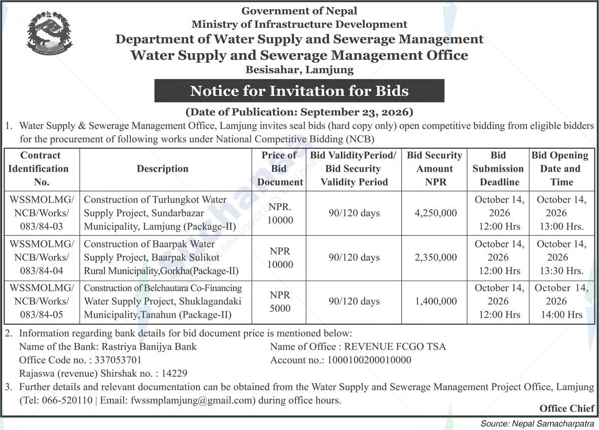 Water Supply and Sewerage Management Office, Lamjung