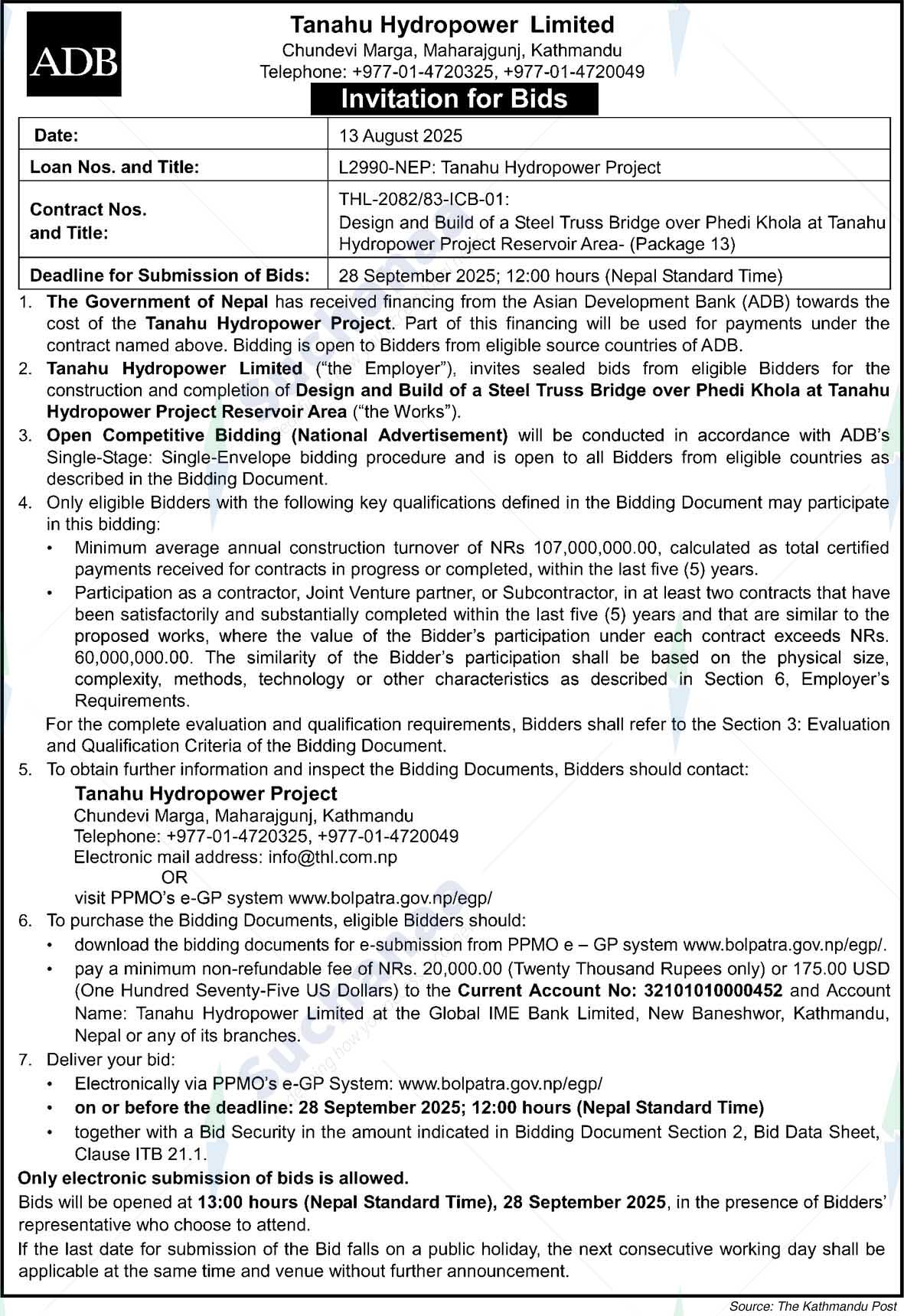 Tanahu Hydropower Limited (THL)