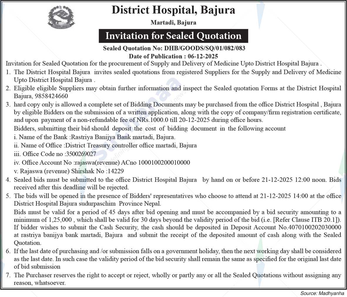 District Hospital, Bajura