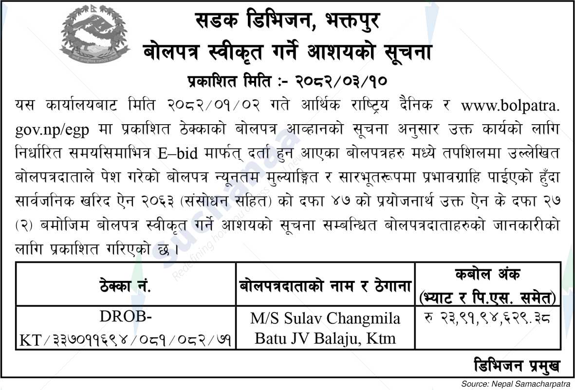 Road Division, Bhaktapur