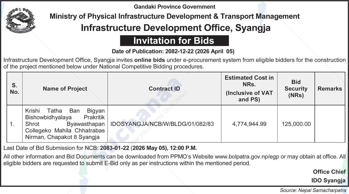 Infrastructure Development Office, Syangja