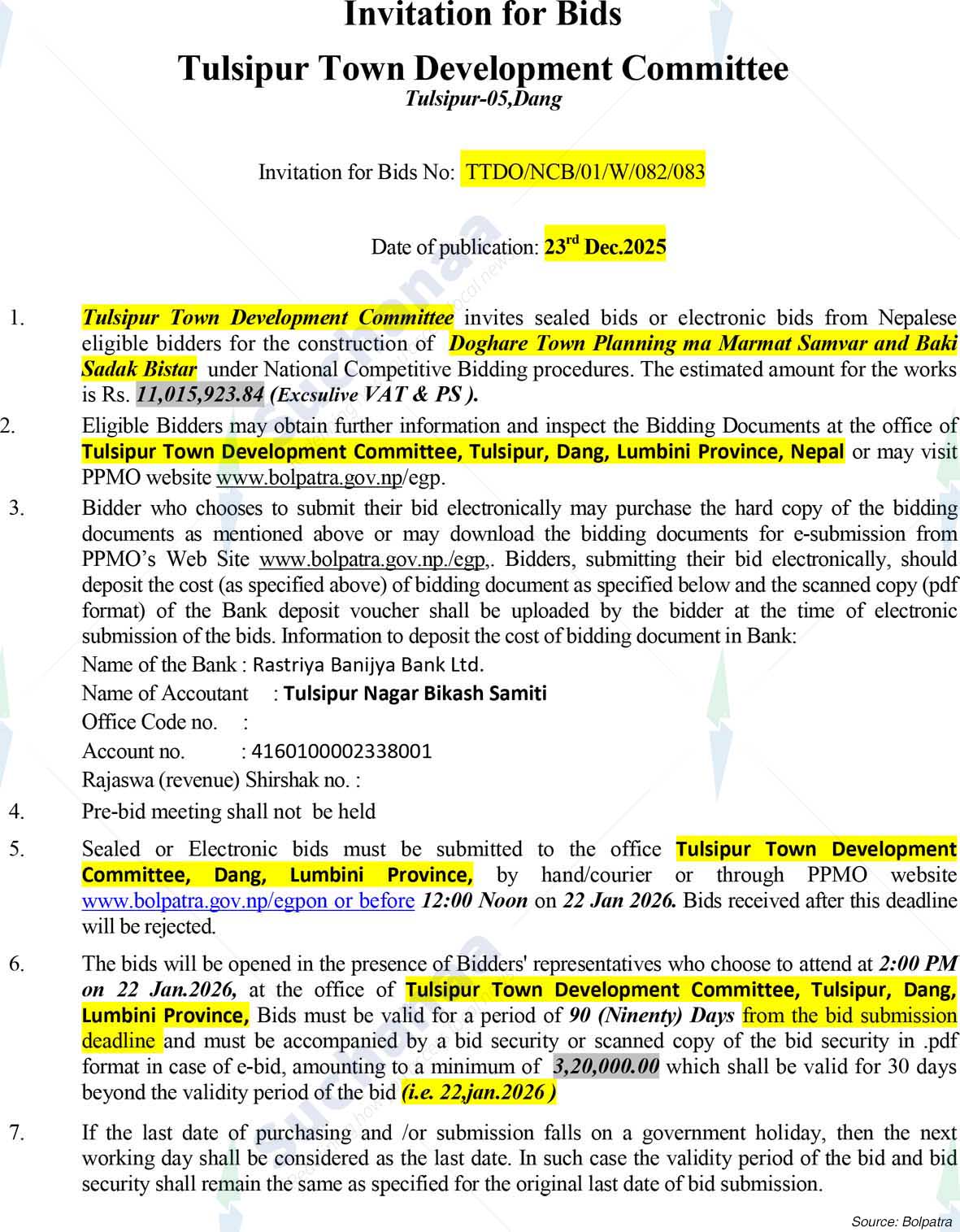 Tulsipur Town Development Committee,Tulsipur