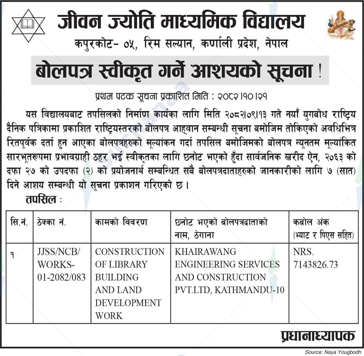 Jiwan Jyoti Secondary School, Salyan