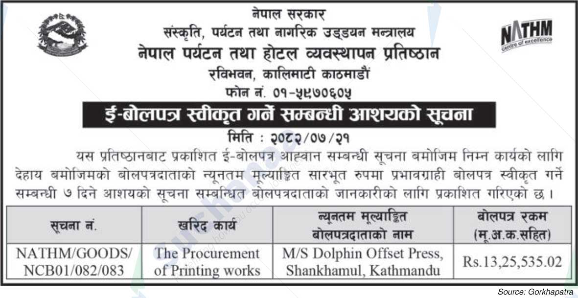 Nepal Academy of Tourism and Hotel Management (NATHM)