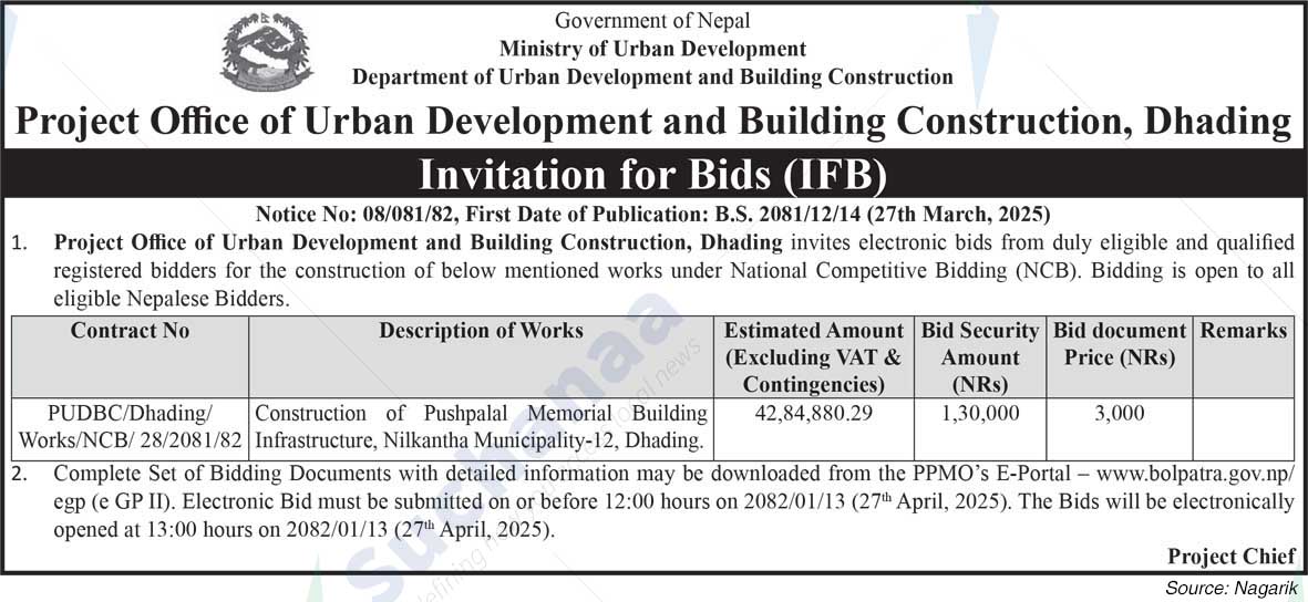 Project Office of Urban Development and Building Construction, Dhading