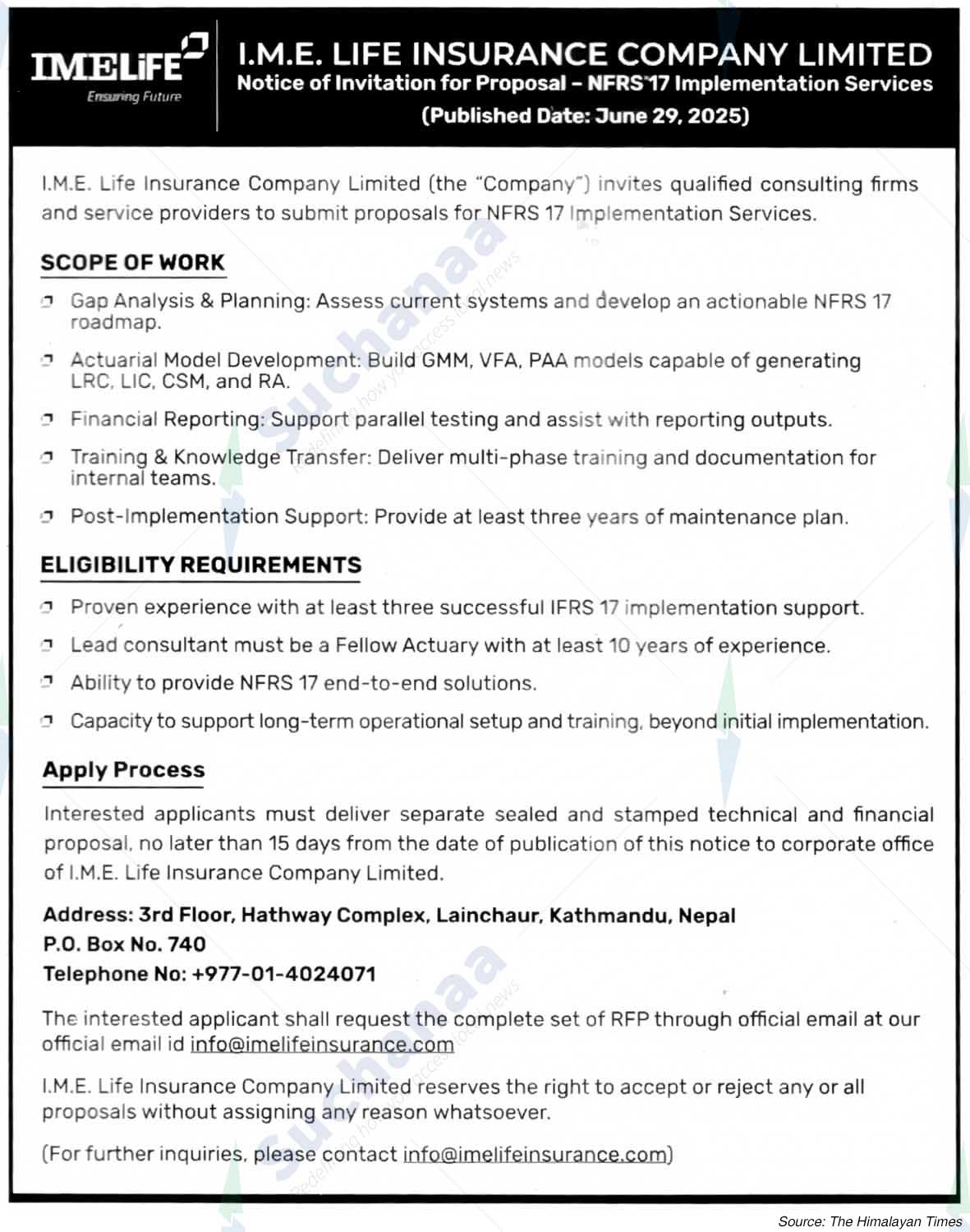 IME Life Insurance Company Limited