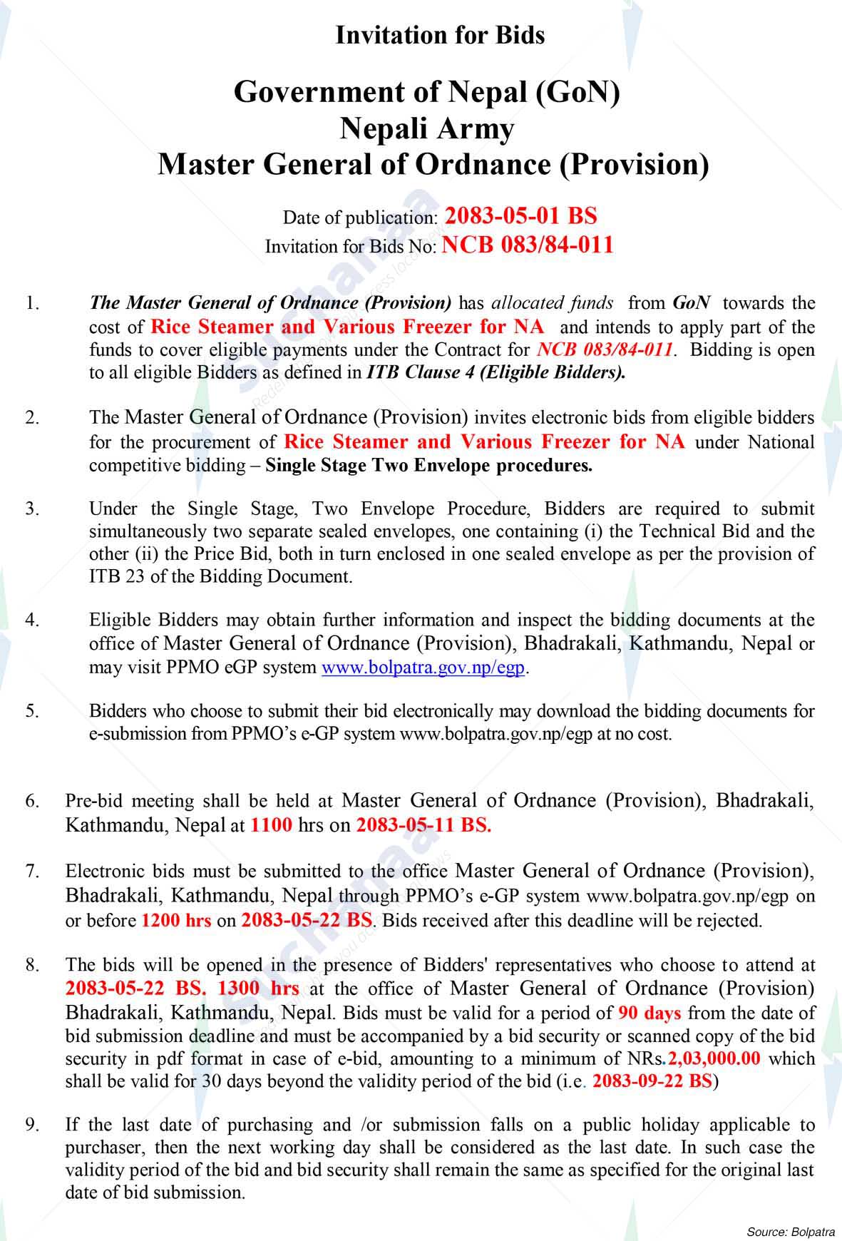 Master General of Ordnance (Provision)