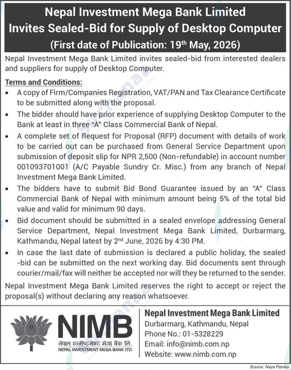Nepal Investment Mega Bank Ltd. (NIMB)