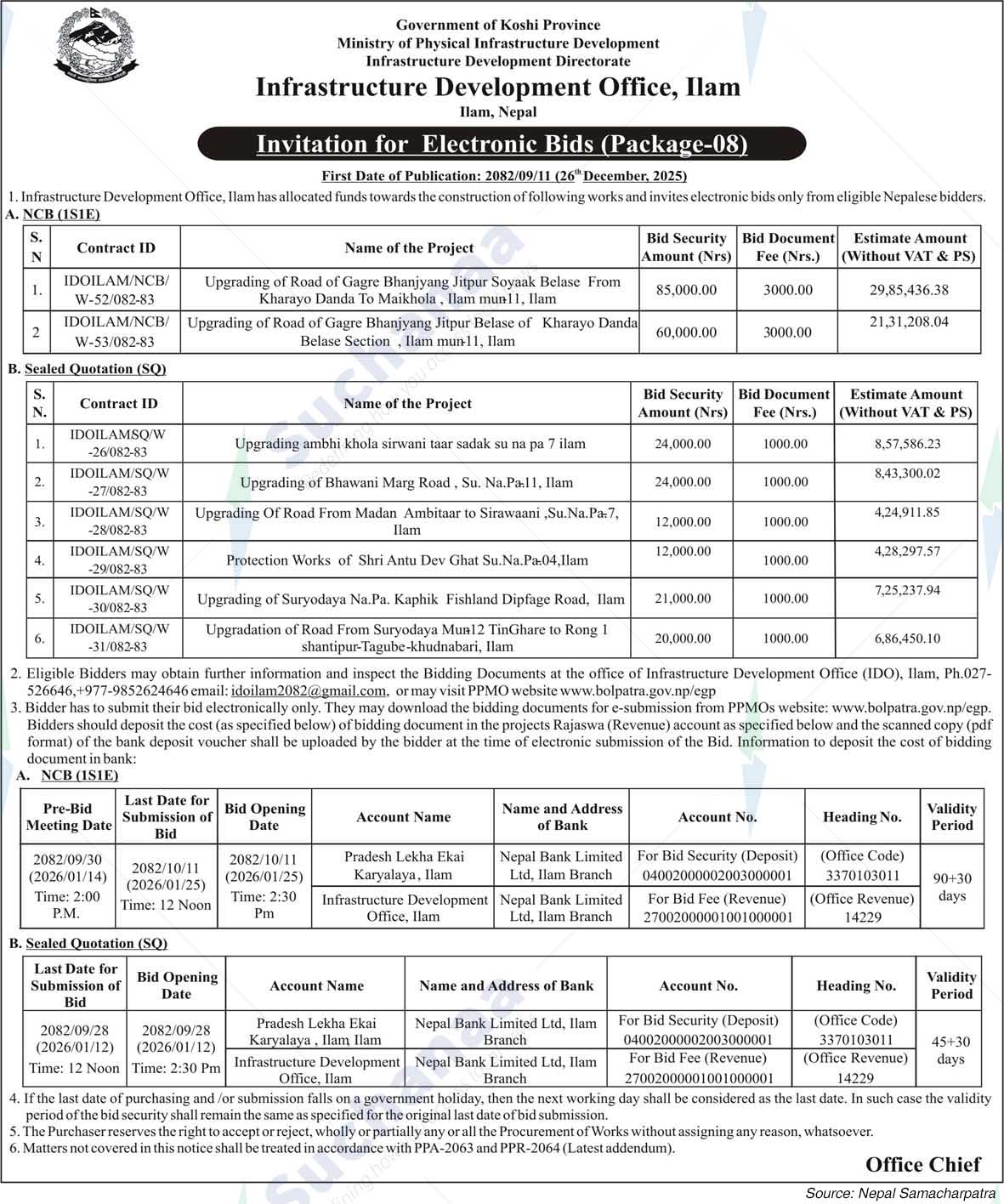 Infrastructure Development Office, Ilam