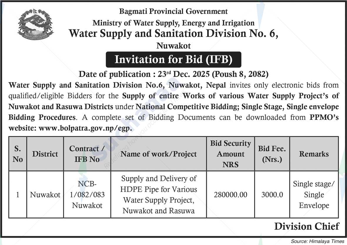 Water Supply and Sanitation Division No. 6, Nuwakot