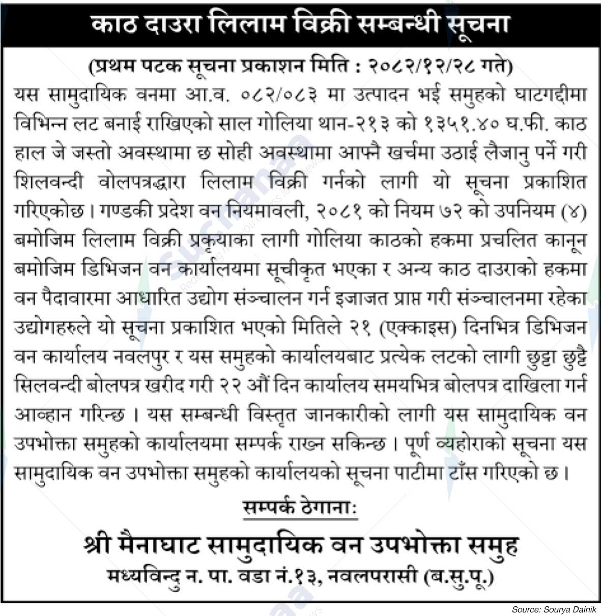 Shree Mainaghat Saa.Wa.Wo.Sa.