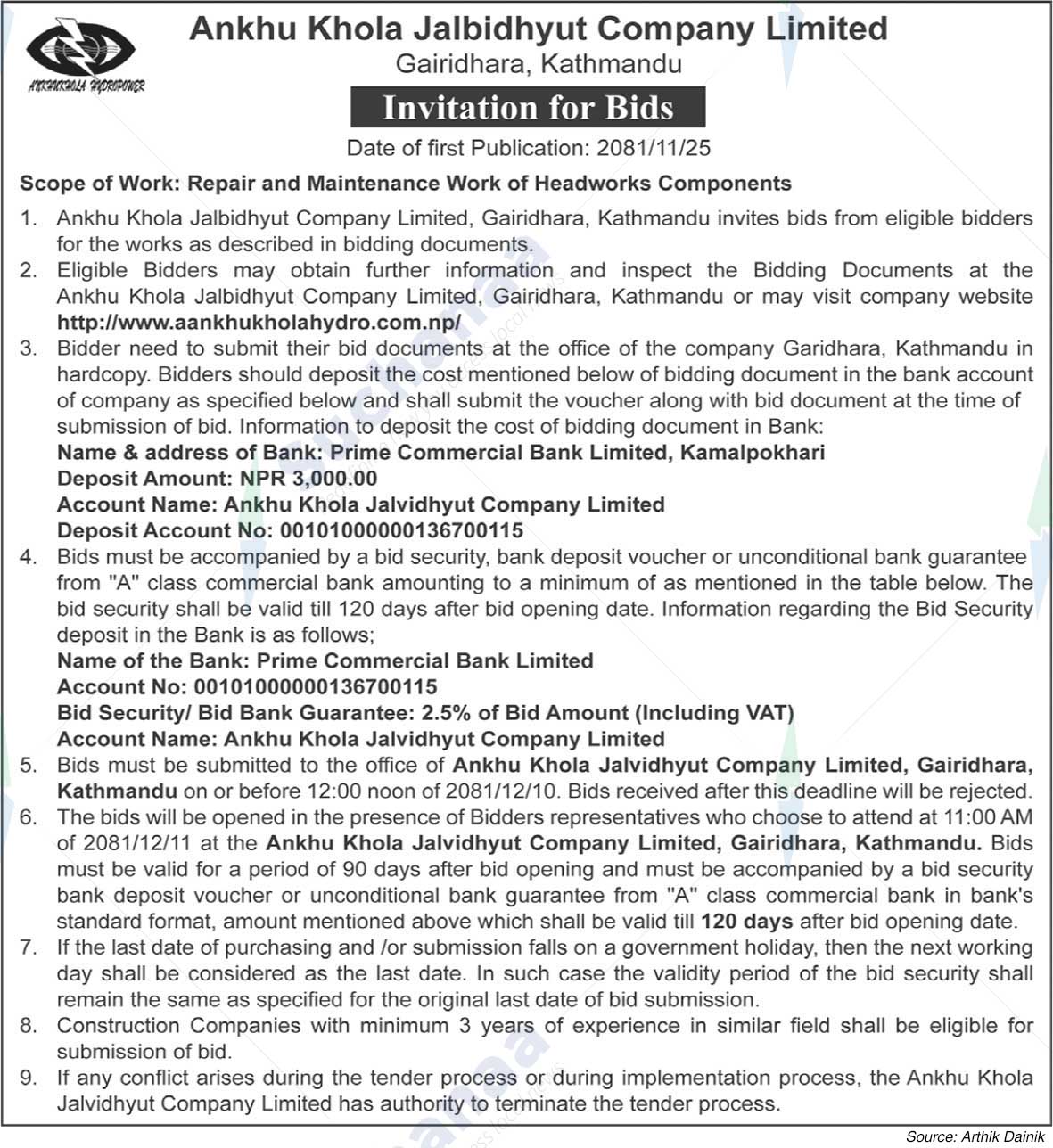 Ankhu Khola Jalbidhyut Company Limited
