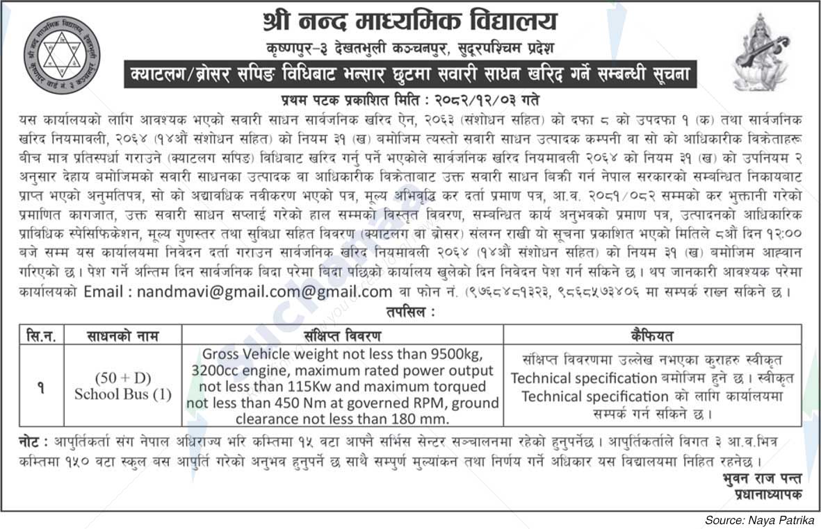 Shree Nanda Secondary School, Kanchanpur