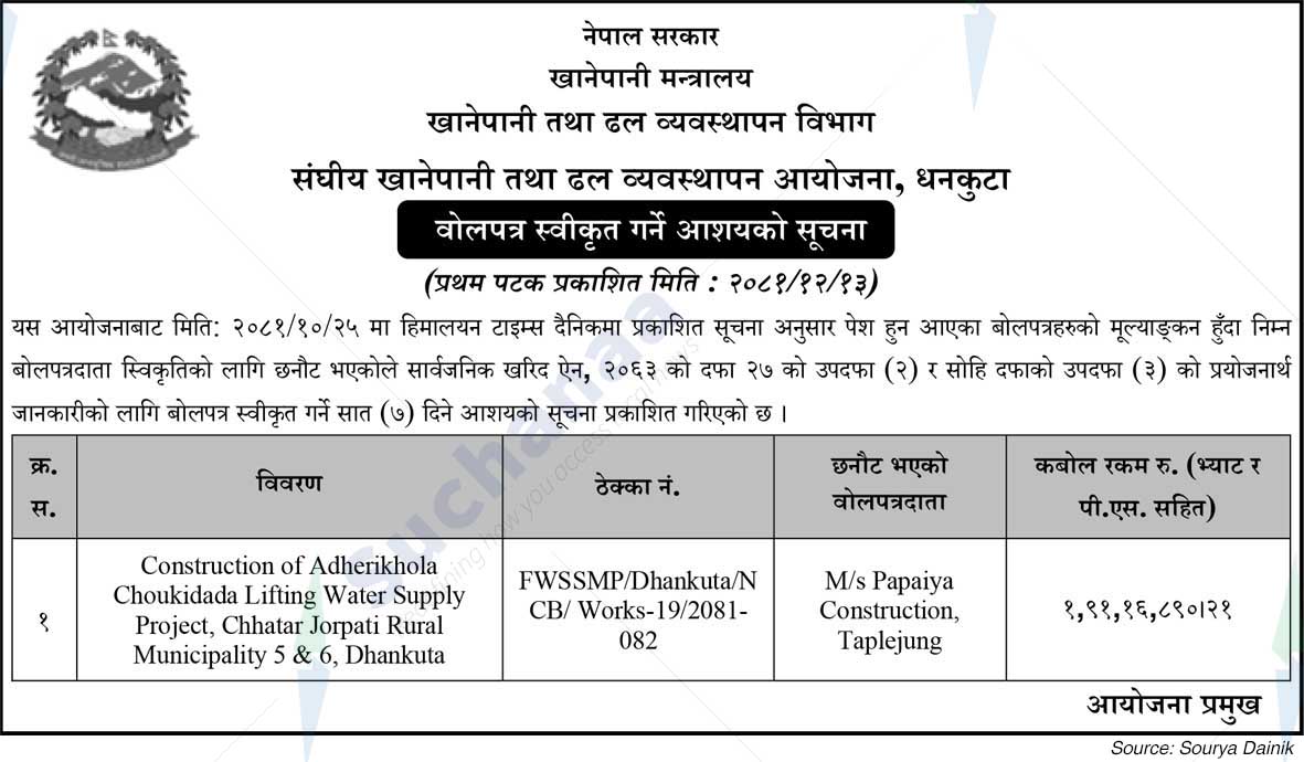 Federal Water Supply and Sewerage Management Project