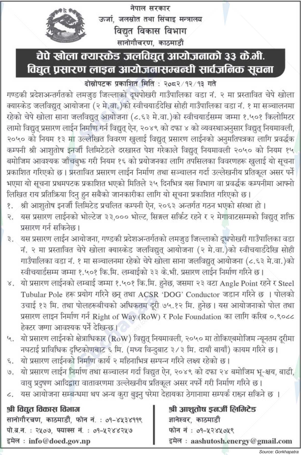 Department of Electricity Development