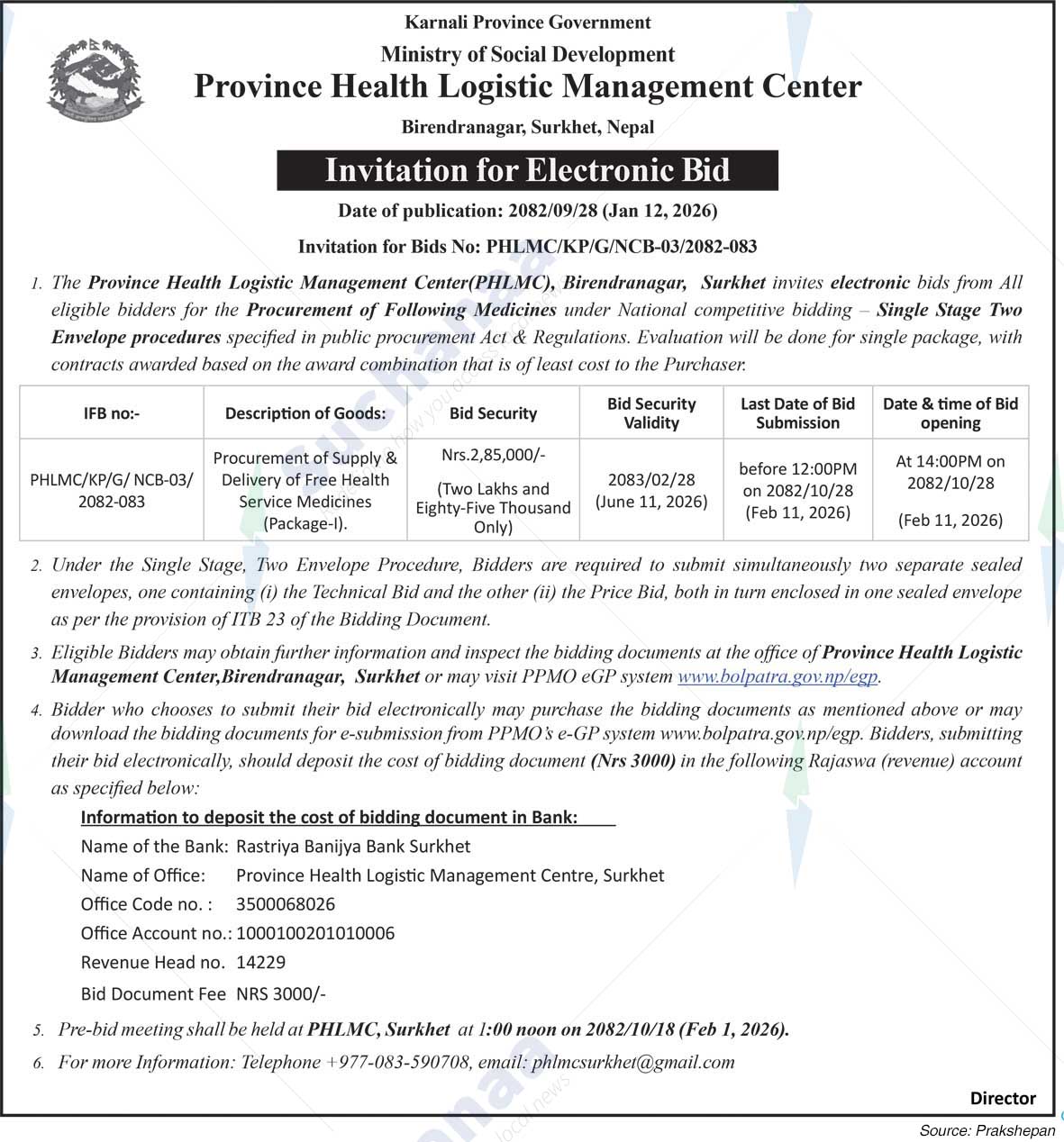 Province Health Logistic Management Center, Surkhet