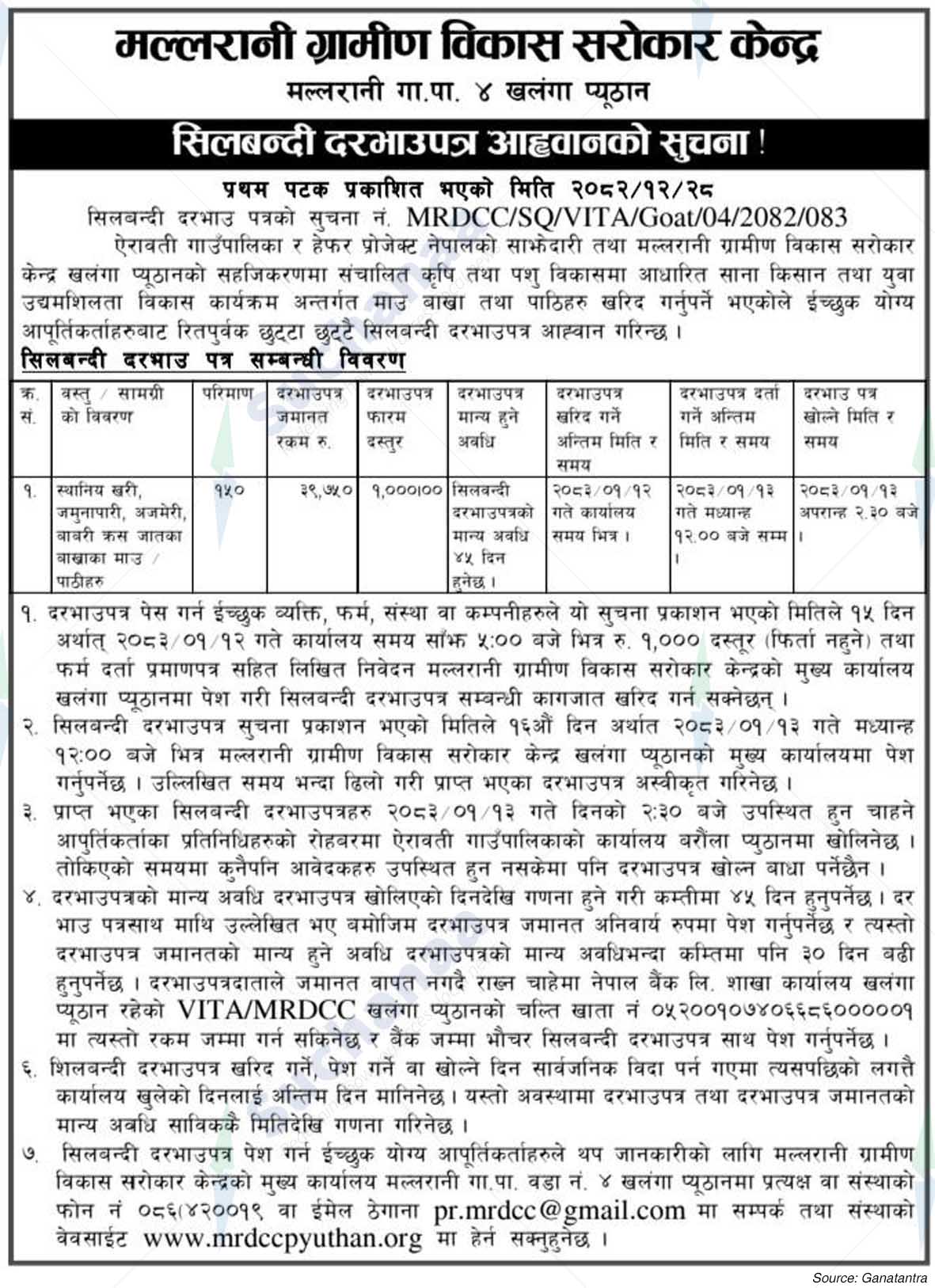 Mallarani Rural Development Concern Center, Pyuthan