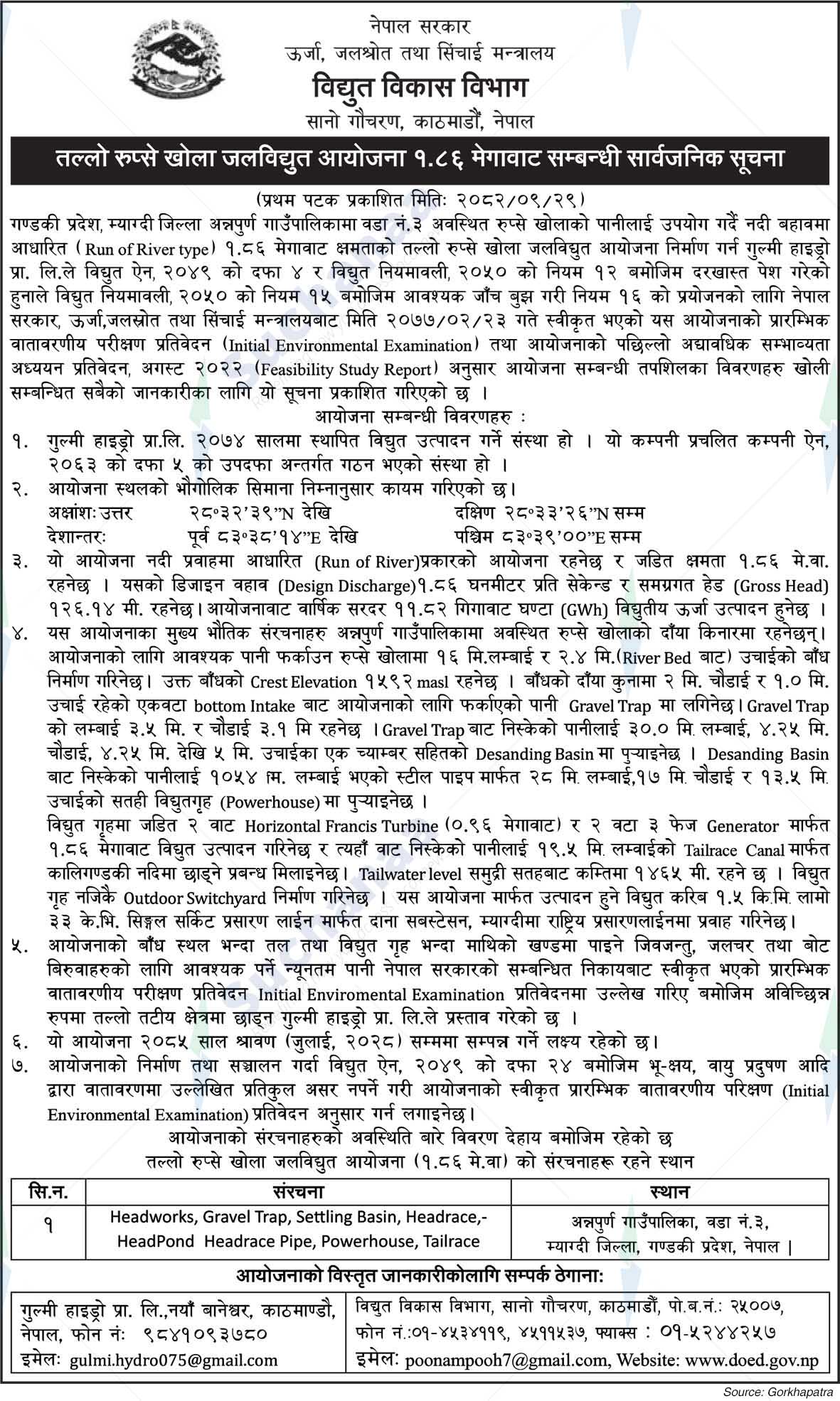 Department of Electricity Development