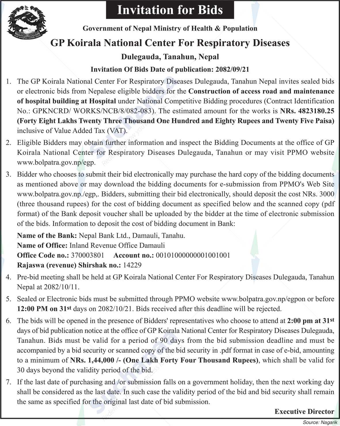 GP Koirala National Centre for Respiratory Diseases